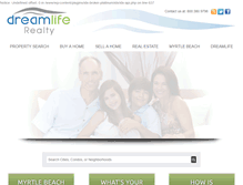 Tablet Screenshot of dreamlifemyrtlebeach.com